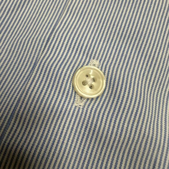 SuitSupply Dress Shirt "Traveller" Striped Long Sleeve Blue Cotton 41 16 Large - Picture 4 of 9